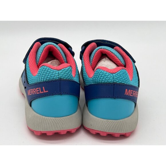 Merrell Kids Trail Runner Sneakers Blue Pink Swirl Pattern Athletic Shoes - Picture 4 of 8